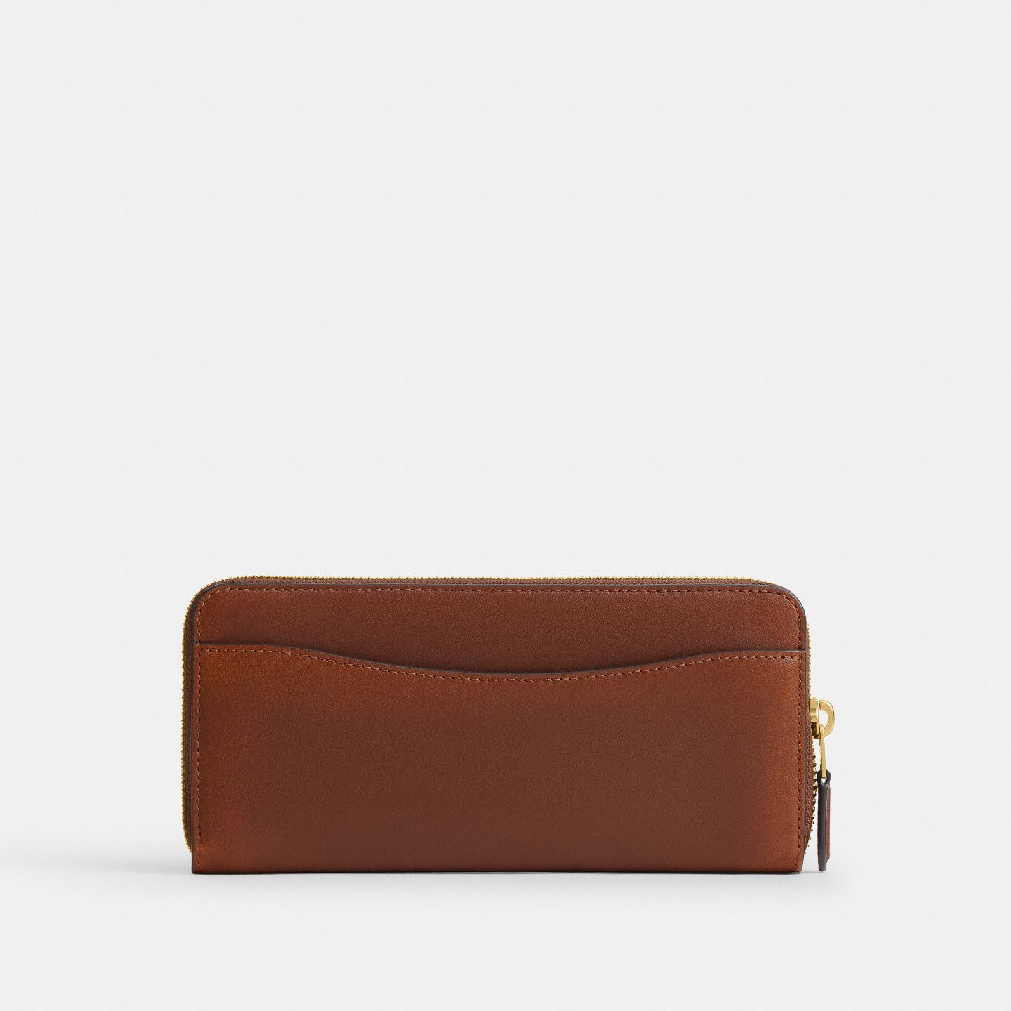 Женский кошелёк Coach New York Slim Accordion Zip In Loved Leather, цвет: Латунный / Коричневый — фото 2
