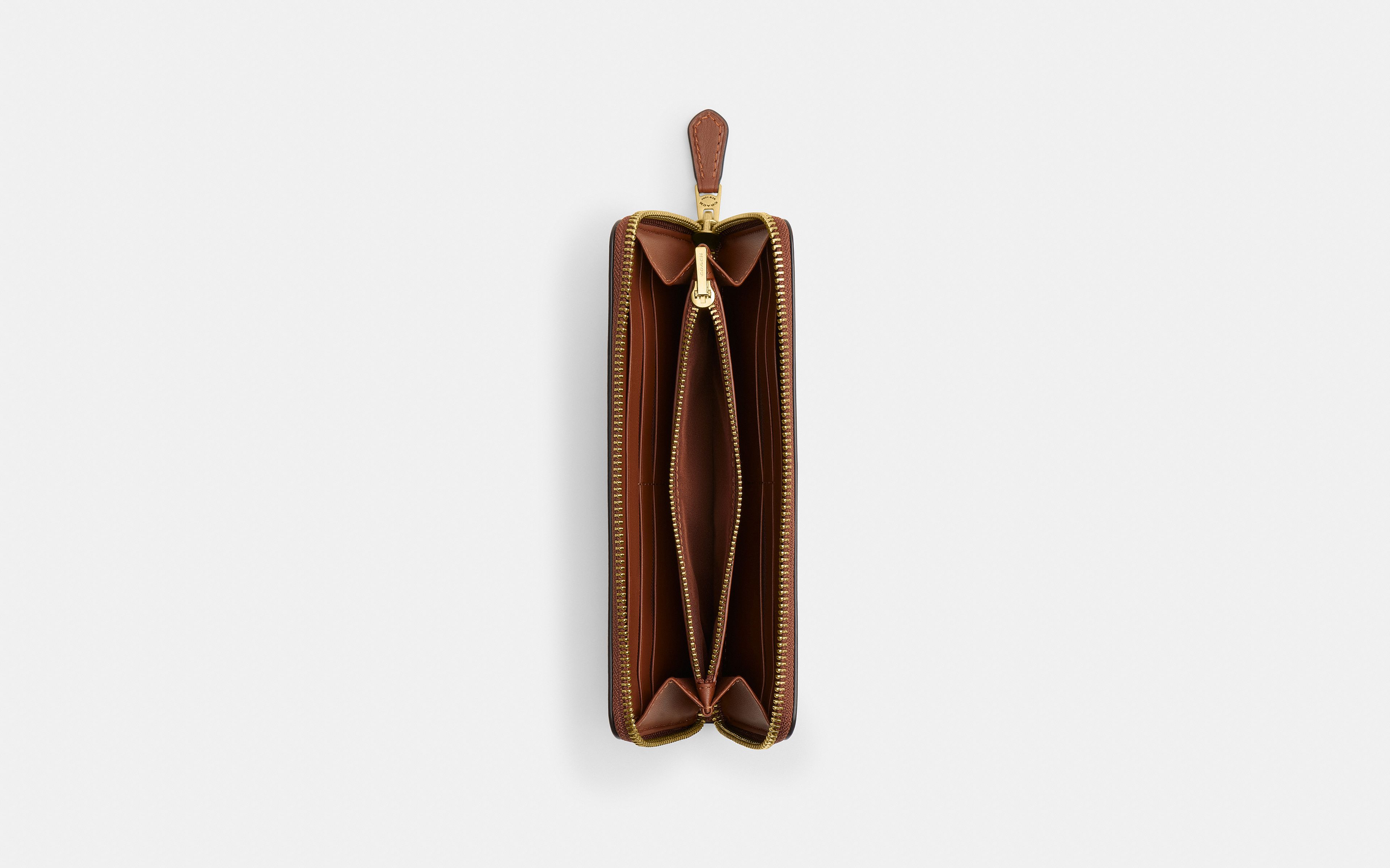 New York Slim Accordion Zip Wallet In Loved Leather