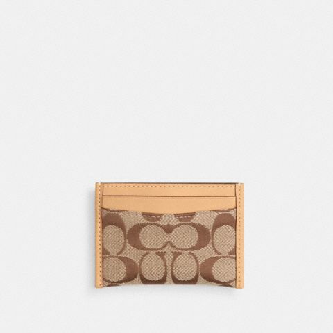 Coach Essential Card Case In Signature Jacquard