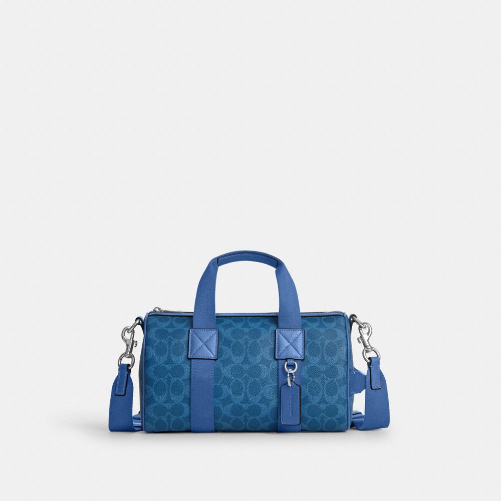 COACH®,Explorer Duffle Bag 28 In Signature Canvas,Canvas,Recycled Polyester,Leather,Duffle Bag,Logo,Adjustable,Lined,Susta...,,Front View