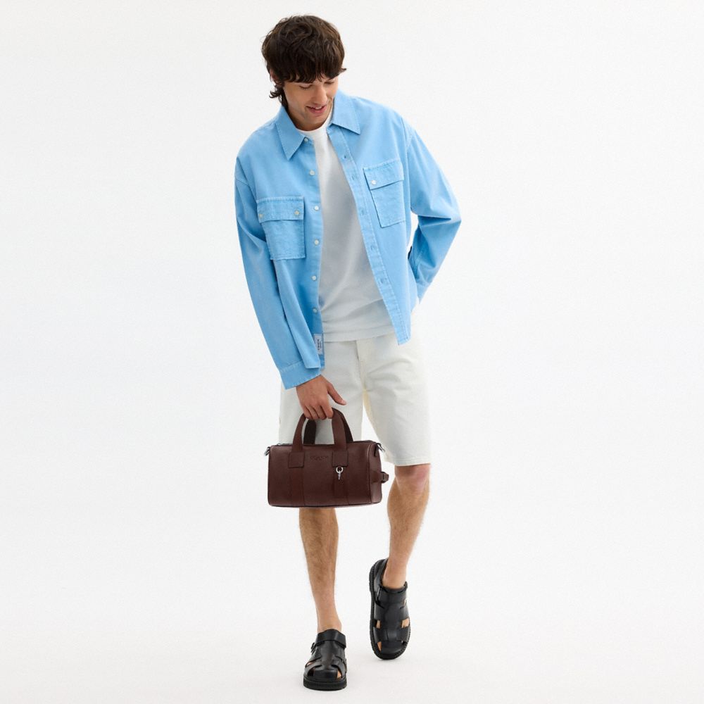 COACH®,Cuir galet,Argent/érable,Detail View