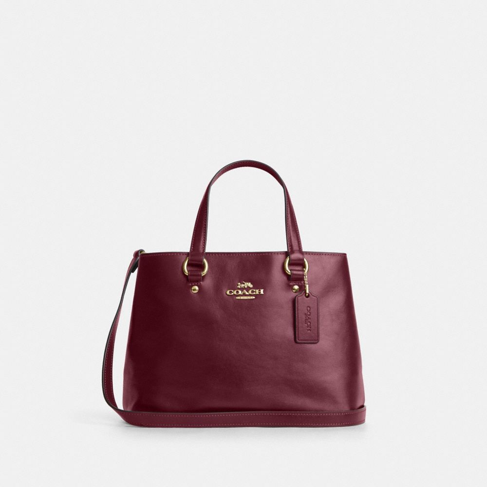 COACH&reg;,Station Carryall Bag,Recycled Polyester,Leather,Tote,Logo,Adjustable,Gold Metal,Work,,Front View
