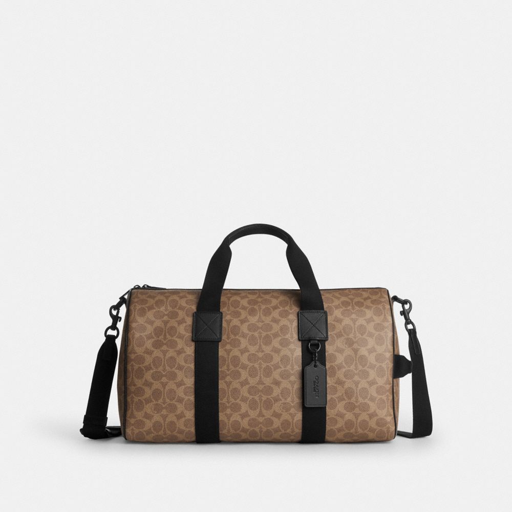 COACH®,Explorer Duffle Bag 45 In Signature Canvas,,Front View