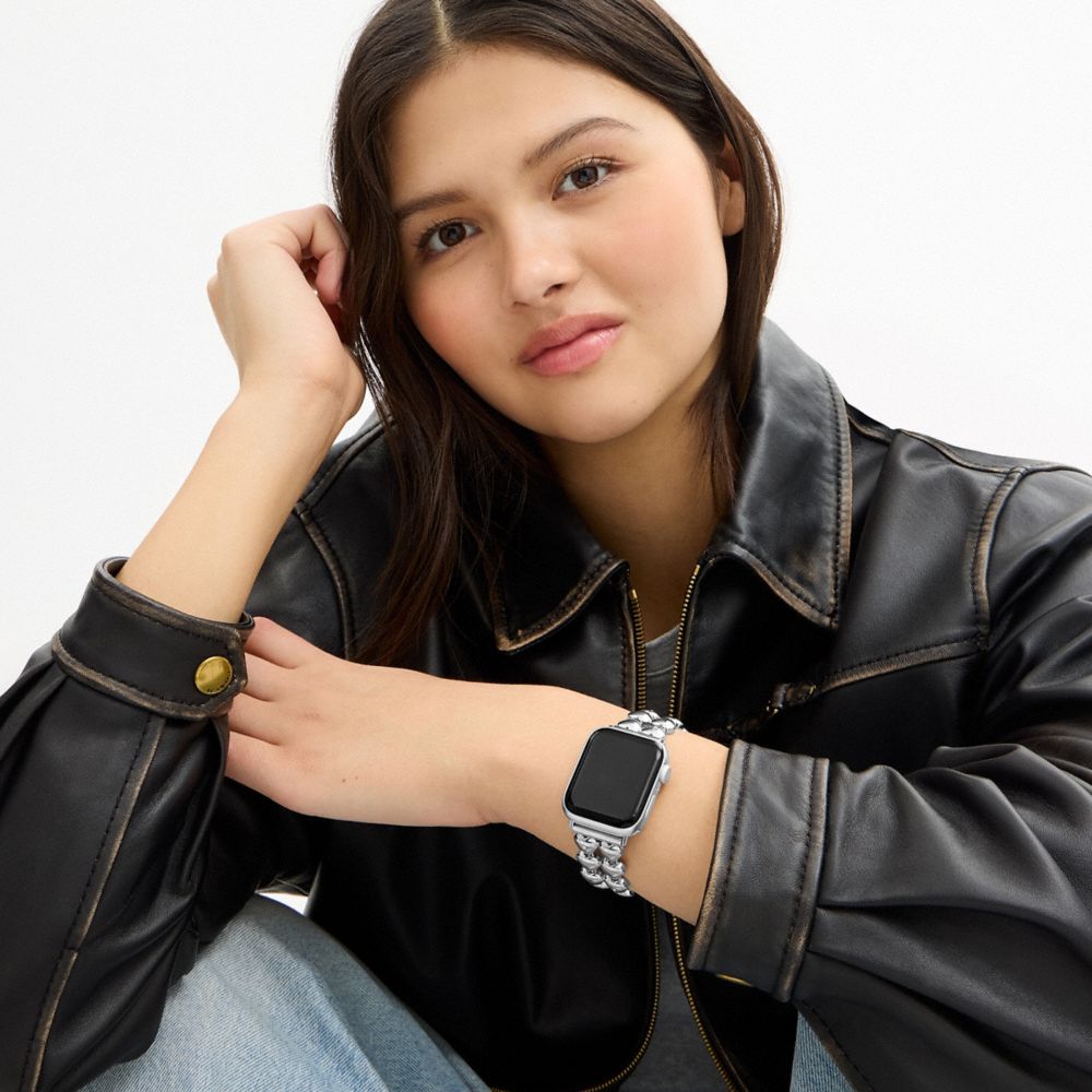 COACH®,Apple Watch® Strap, 38 Mm, 40 Mm And 41 Mm,Bracelet Band,Crystal,Compatible App,Stainless Steel,Casual,,Detail View