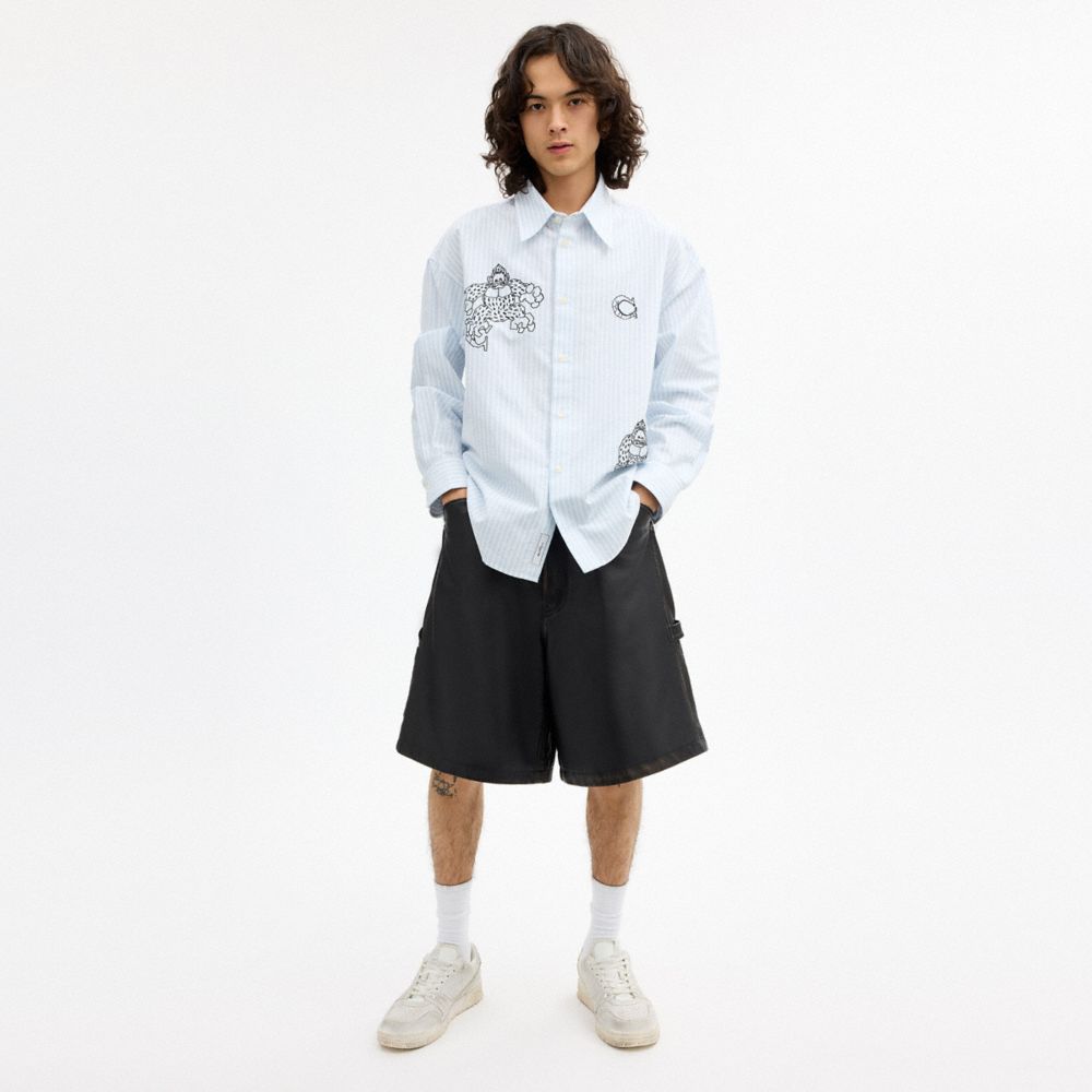 Мужские шорты Coach Brain Dead Loved Leather Shorts — фото 2