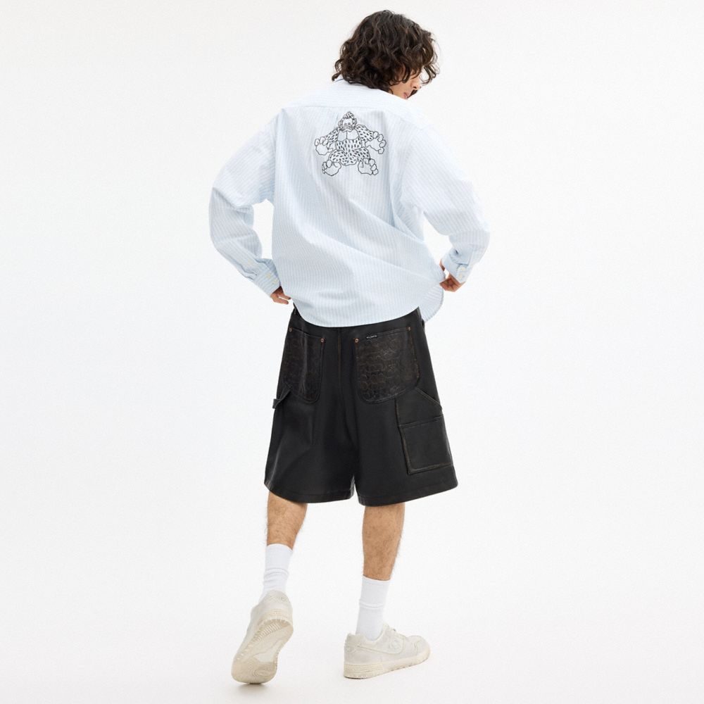 Мужские шорты Coach Brain Dead Loved Leather Shorts — фото 3