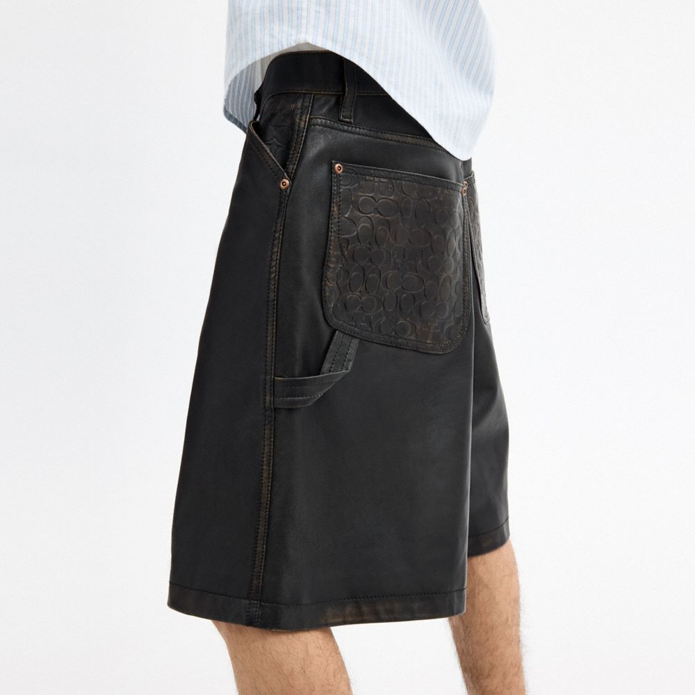 Мужские шорты Coach Brain Dead Loved Leather Shorts — фото 4