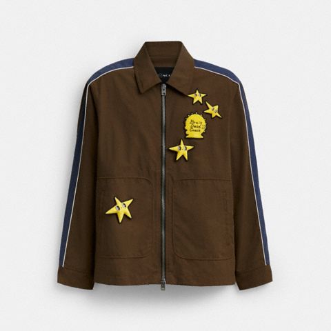 Мужские куртки Coach | Brain Dead Nylon Racer Jacket In Recycled Polyamide