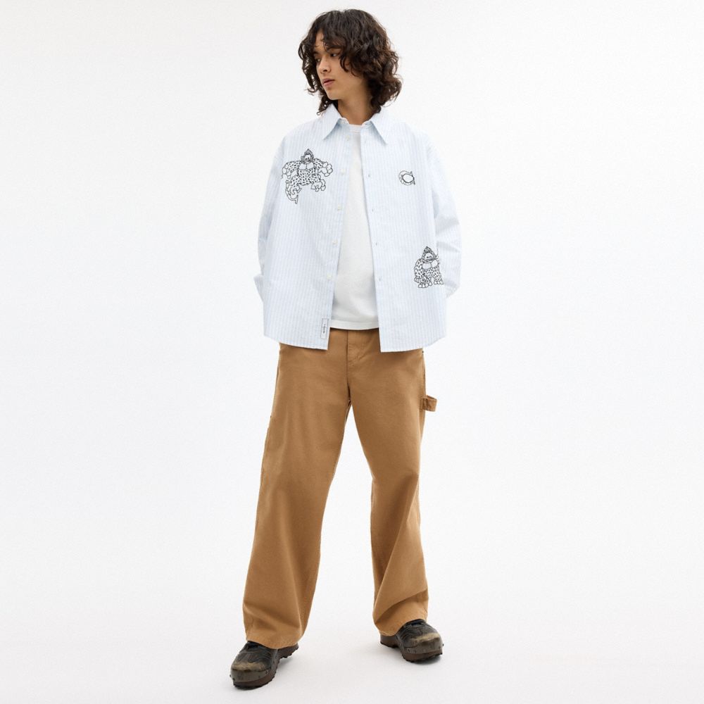 Coach | Brain Dead Signature Long Sleeve Button Up Shirt — фото 2