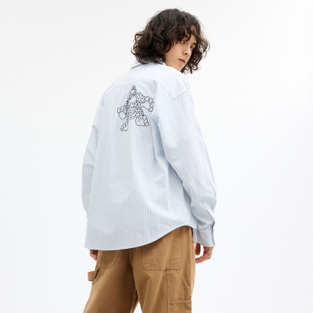 Coach | Brain Dead Signature Long Sleeve Button Up Shirt — фото 3