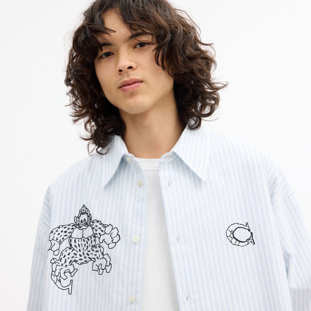 Coach | Brain Dead Signature Long Sleeve Button Up Shirt — фото 4