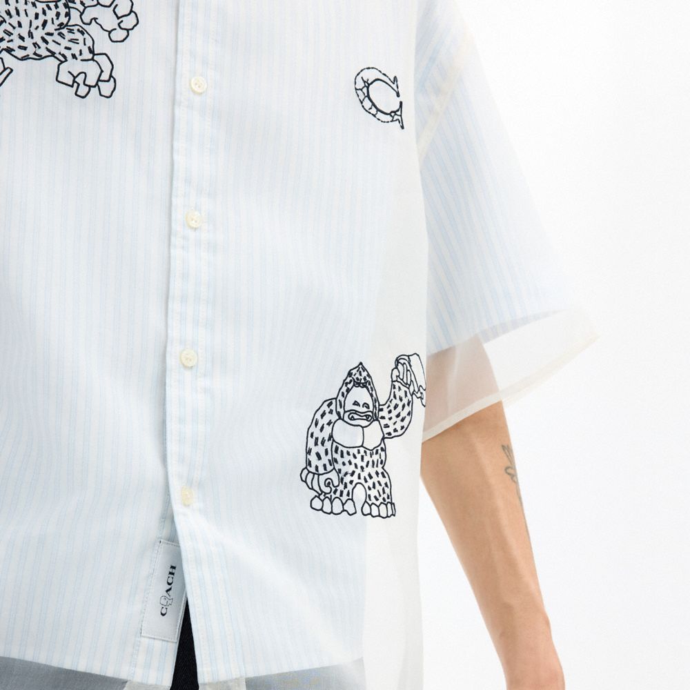 Coach | Brain Dead Striped Camp Shirt — фото 4