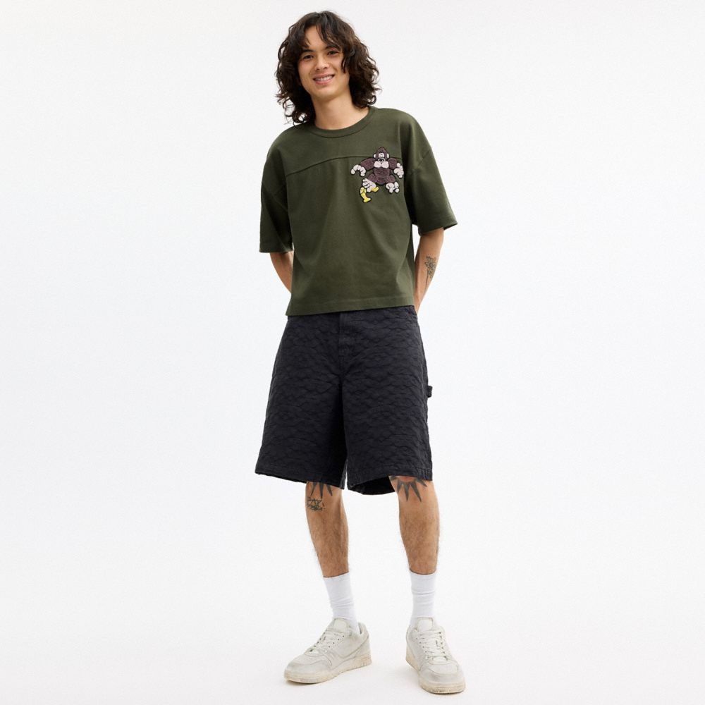 Мужские футболки Coach Brain Dead Football Cropped T-Shirt — фото 2