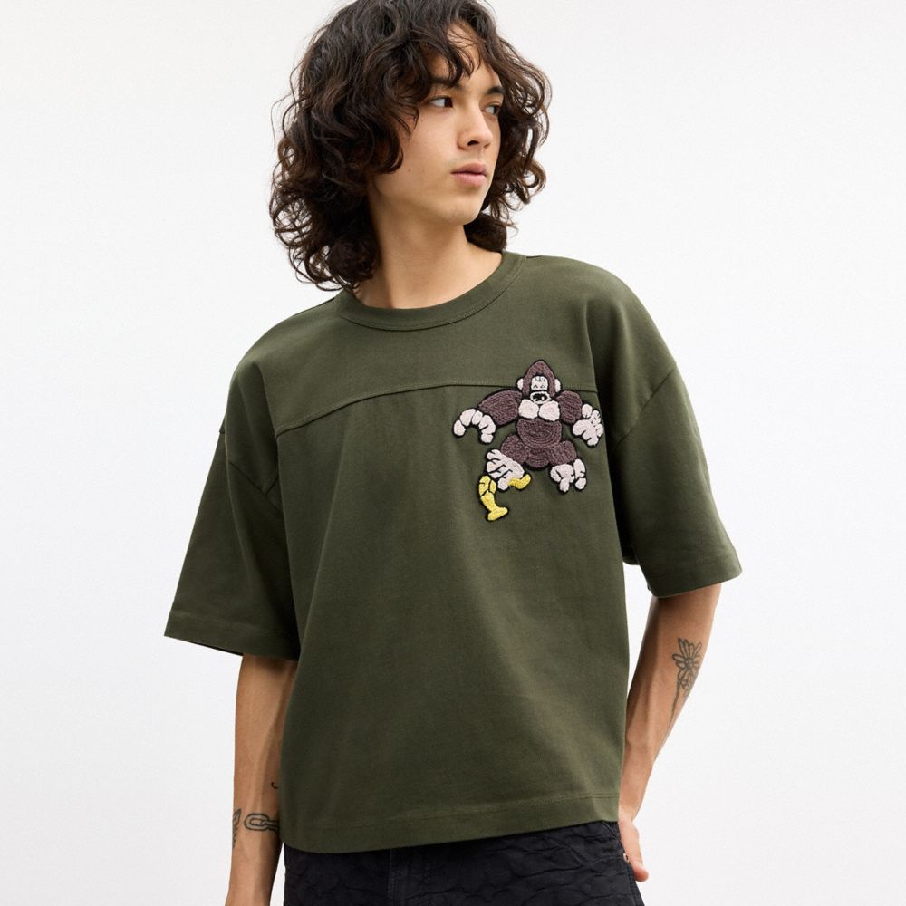 Мужские футболки Coach Brain Dead Football Cropped T-Shirt — фото 4