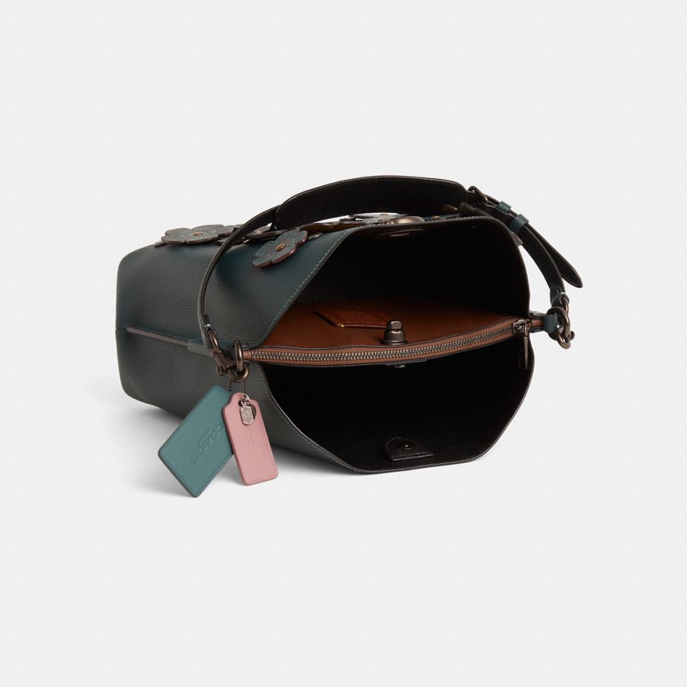 COACH®,Upcrafted Willow Shoulder Bag In Colorblock,,Inside View,Top View