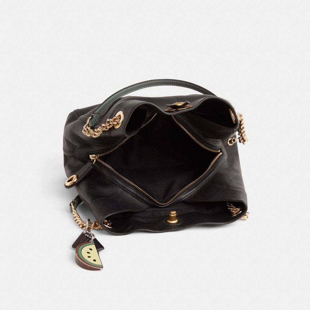 COACH®,Upcrafted Turnlock Edie Shoulder Bag,,Inside View,Top View