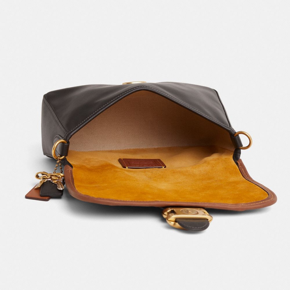 COACH®,Upcrafted Soft Tabby Shoulder Bag,Black,Inside View,Top View