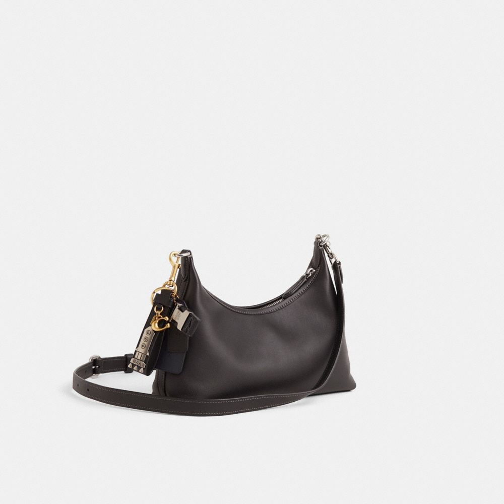 COACH®,Upcrafted Juliet Shoulder Bag 25,Black,Angle View