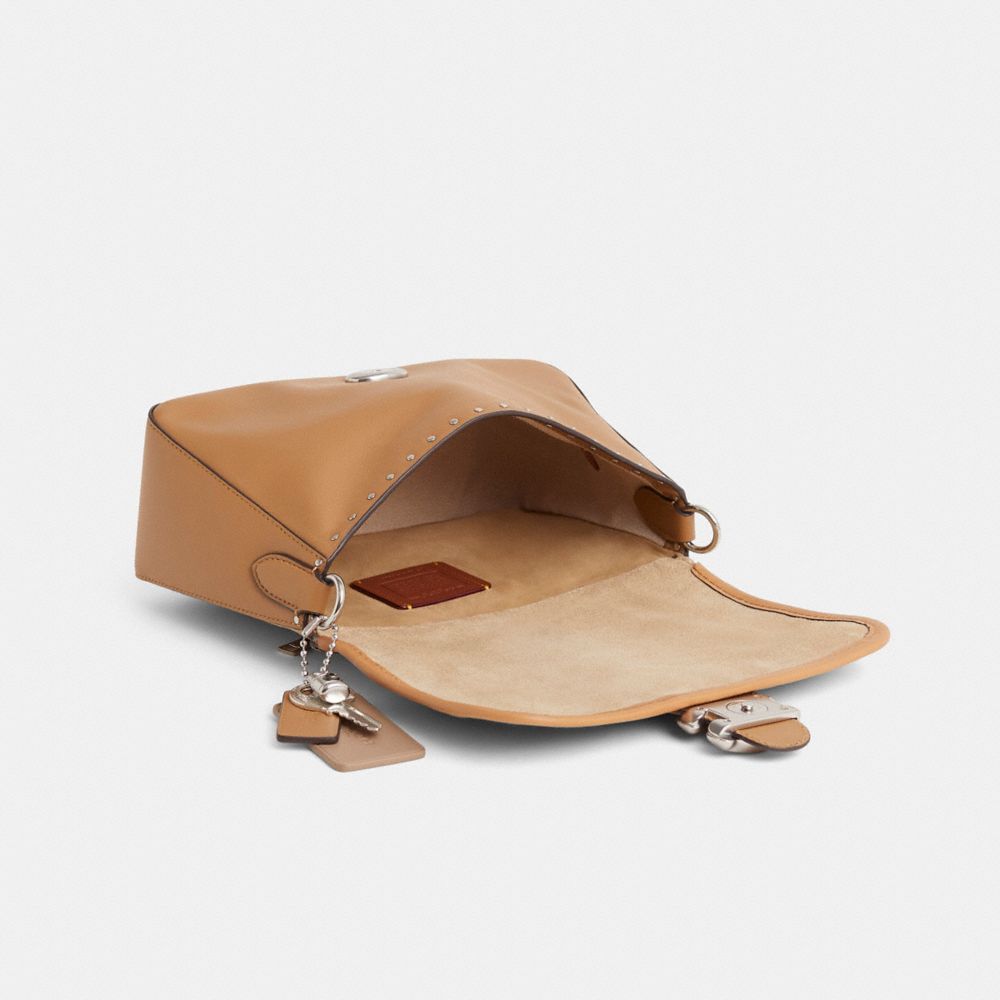 Upcrafted Soft Tabby Shoulder Bag With Rivets And Tooling