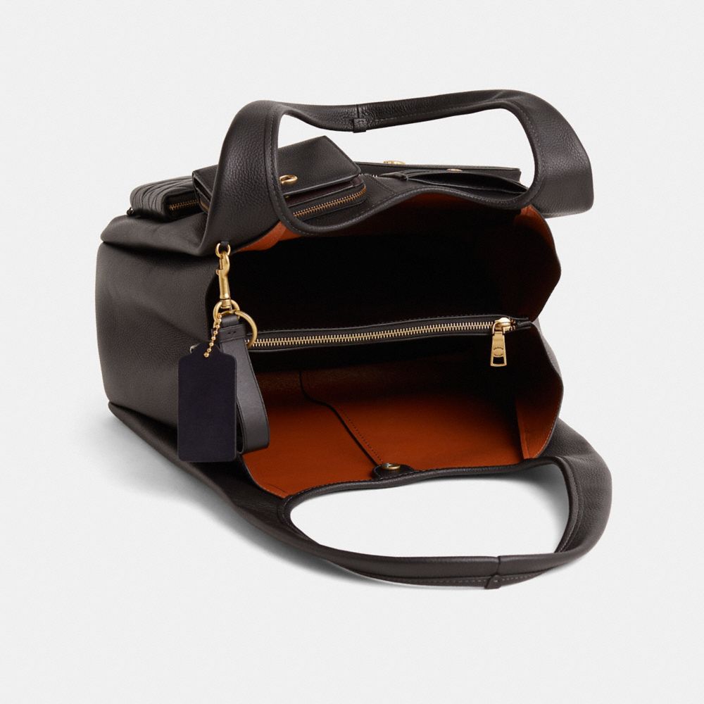 COACH®,Upcrafted Lana Shoulder Bag,Black,Inside View,Top View