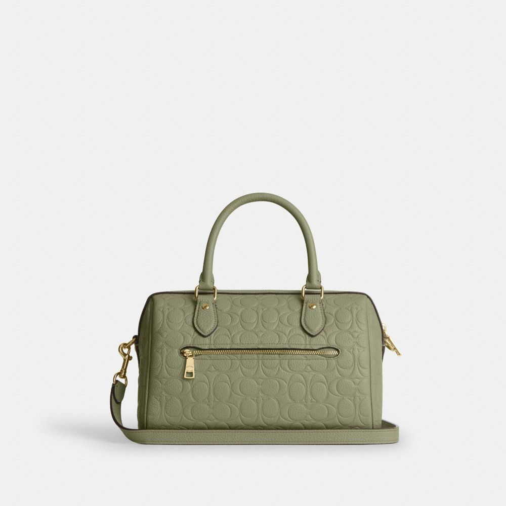 COACH®,Rowan Satchel Bag In Signature Leather,,Back View