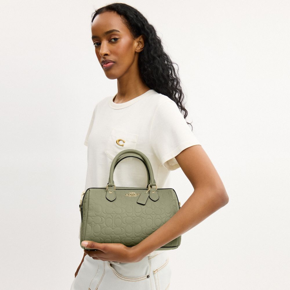 COACH®,Rowan Satchel Bag In Signature Leather,,Detail View