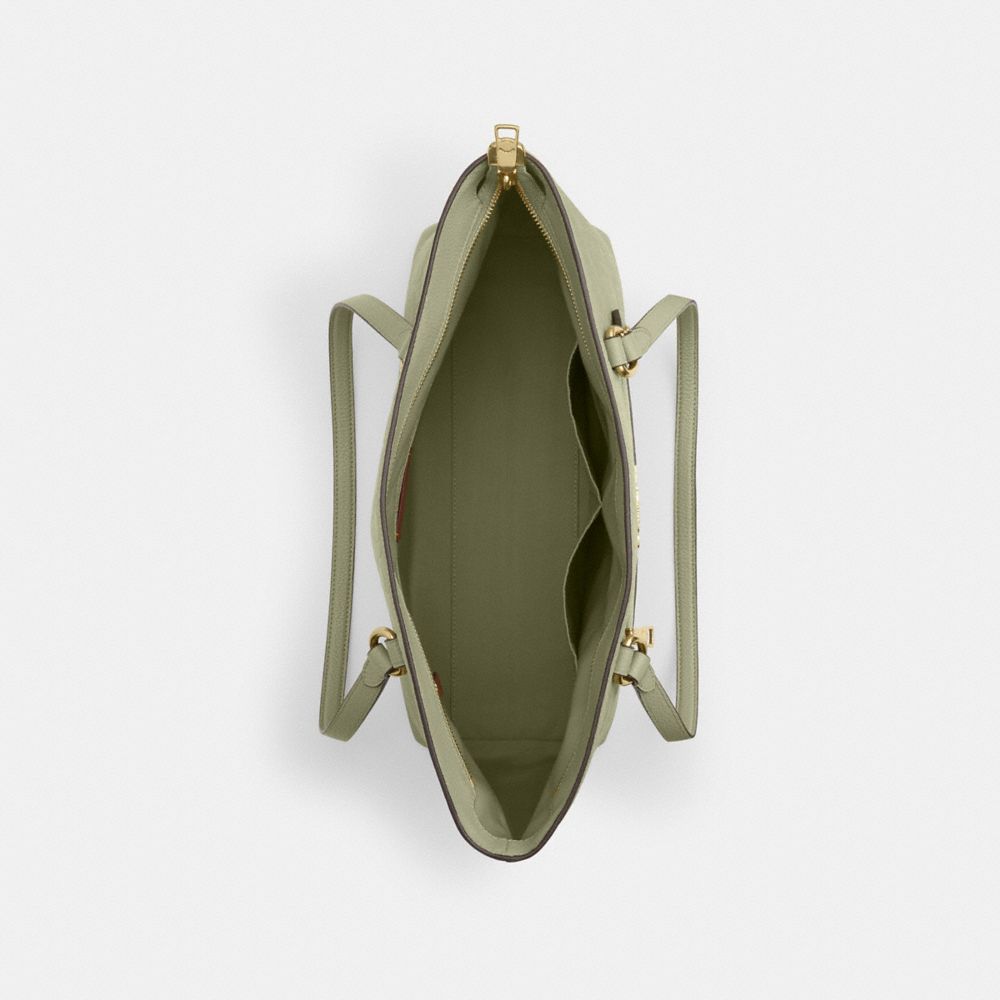 COACH®,Station Tote Bag In Signature Leather,,Inside View,Top View