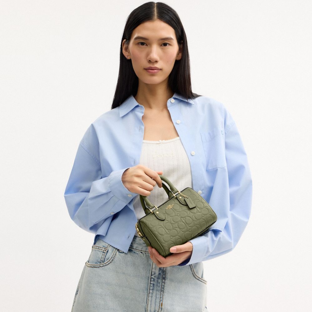 COACH®,Mini Rowan Crossbody Bag In Signature Leather,,Detail View