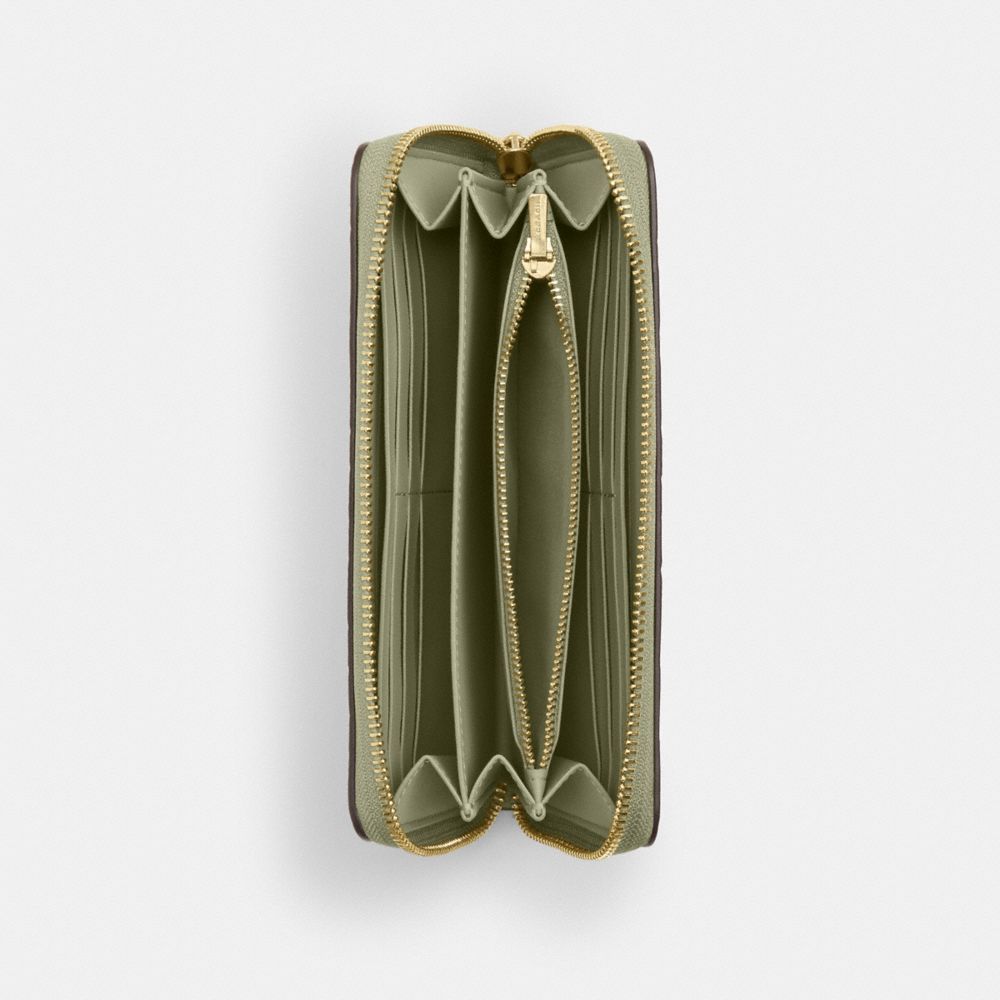 COACH®,Long Zip Around Wallet In Signature Leather,,Inside View,Top View