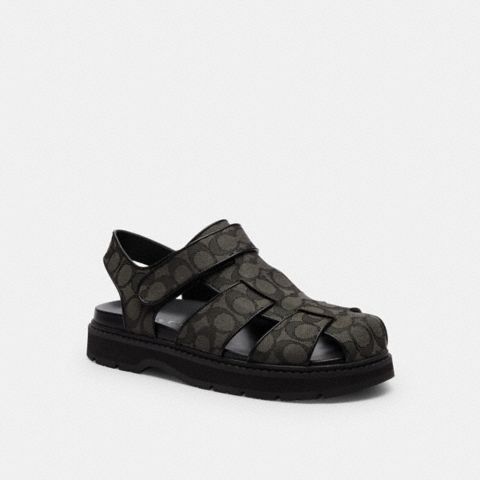 Мужские сандалии Coach Fisherman Sandal In Signature Jacquard