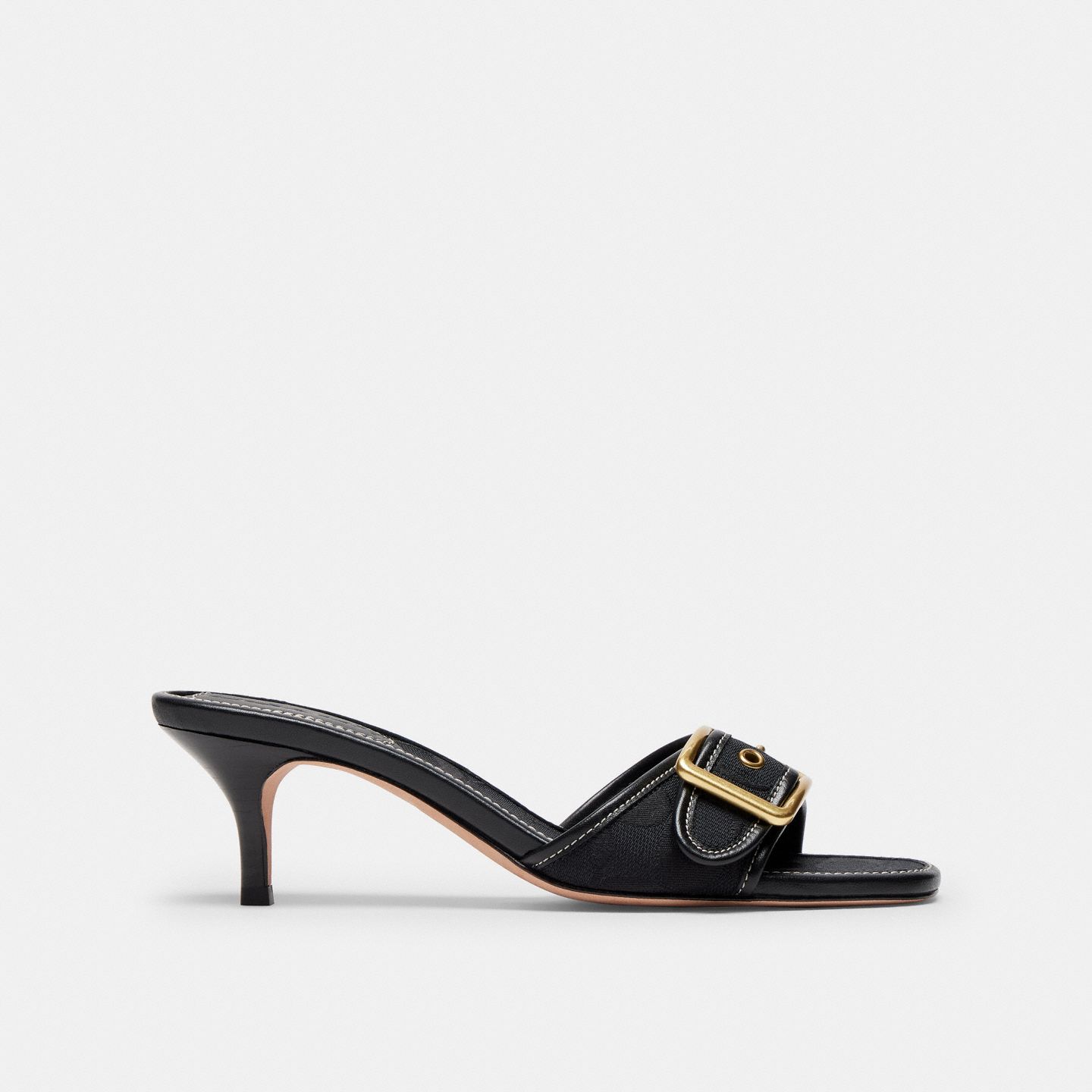 Женские сандалии Coach Margot Sandal In Signature Jacquard, цвет: Чёрный — фото 2