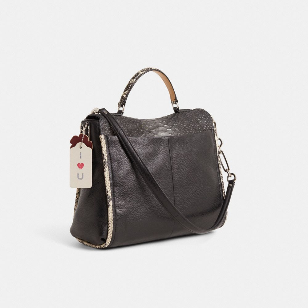 COACH®,Upcrafted Sadie Flap Satchel,,Angle View