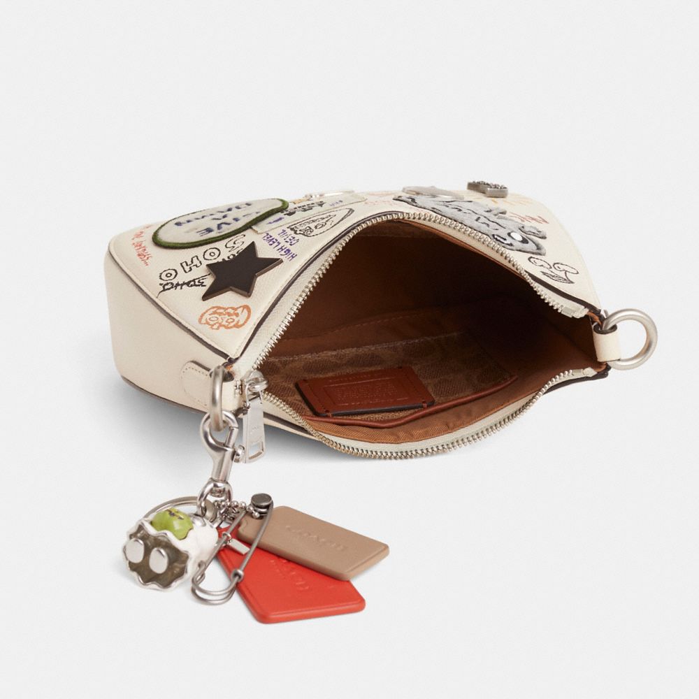COACH®,Upcrafted Hobo Crossbody Bag,White,Inside View,Top View