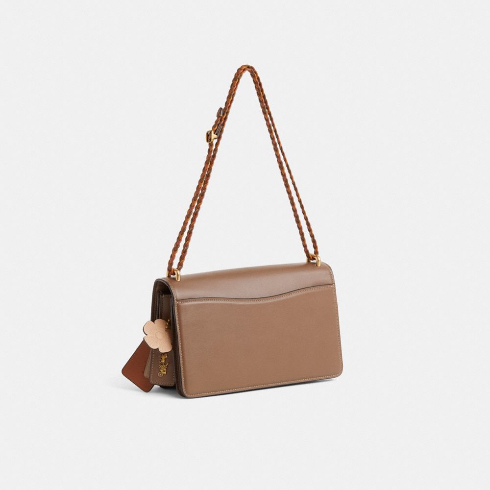 COACH®,Upcrafted Bandit Shoulder Bag,Taupe,Angle View