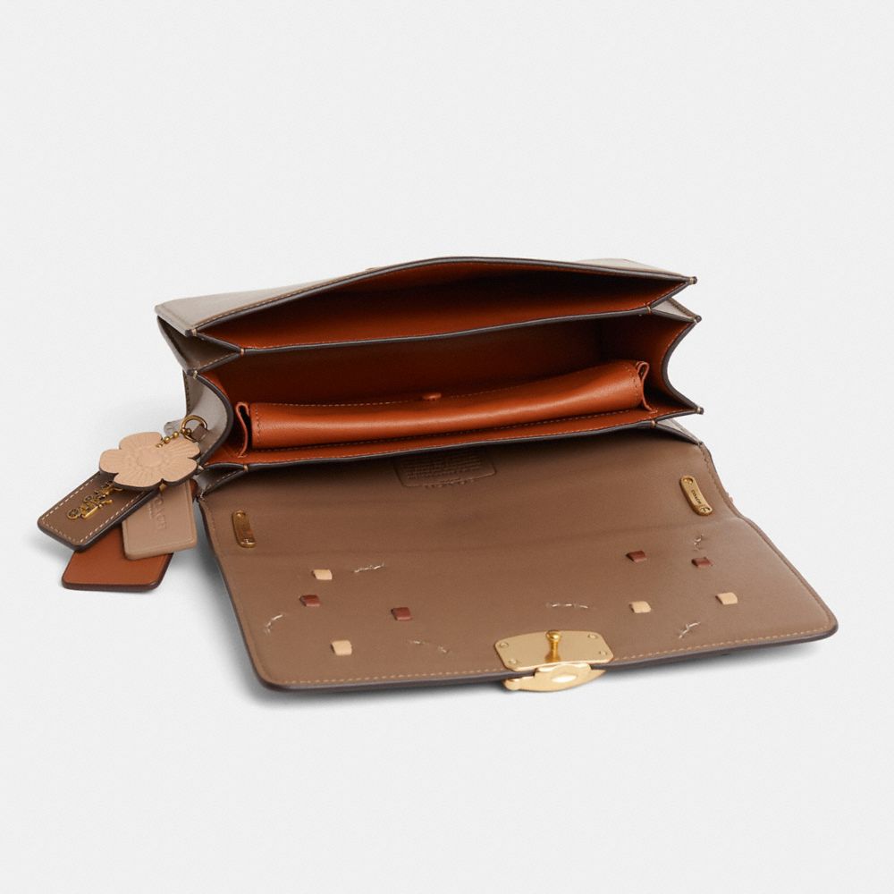 COACH®,Upcrafted Bandit Shoulder Bag,Taupe,Inside View,Top View