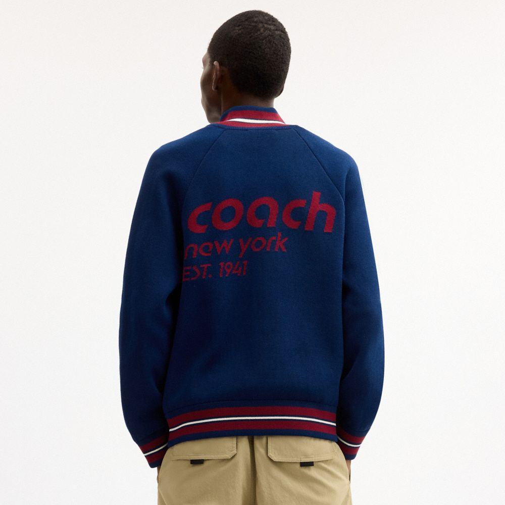 Мужские кардиганы Coach Zip Front Knit Cardigan In Organic Cotton And Recycled Polyester — фото 3