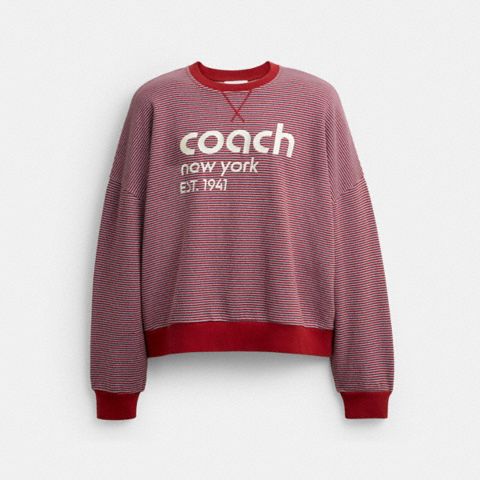 Мужские худи Coach Striped Crewneck Sweatshirt In Organic Cotton
