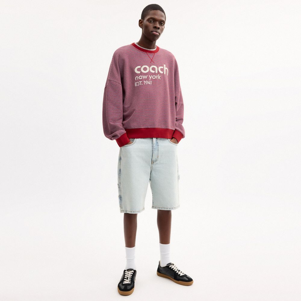 Мужские худи Coach Striped Crewneck Sweatshirt In Organic Cotton — фото 2
