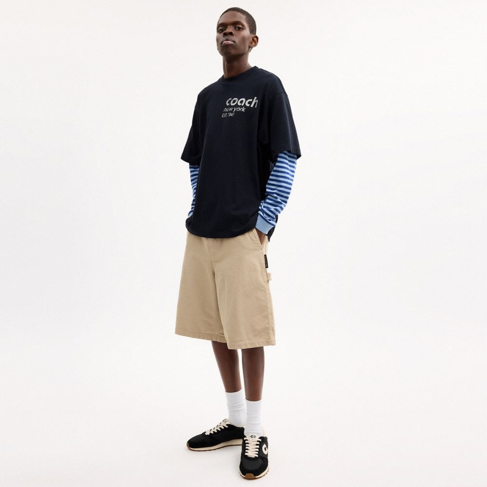 Мужские футболки Coach Double Layered Long Sleeve T-Shirt In Organic Cotton — фото 2