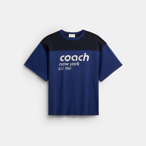 Мужские футболки Coach Color Blocked T-Shirt In Organic Cotton
