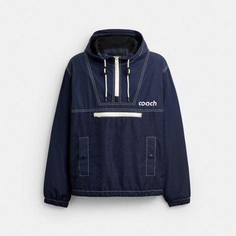 Мужские куртки Coach Half Zip Windbreaker In Recycled Polyester