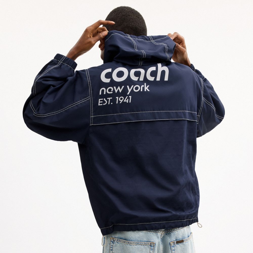 Мужские куртки Coach Half Zip Windbreaker In Recycled Polyester — фото 3
