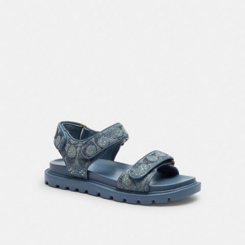 Женские сандалии Coach Brynn Sandal In Crystal Signature Denim