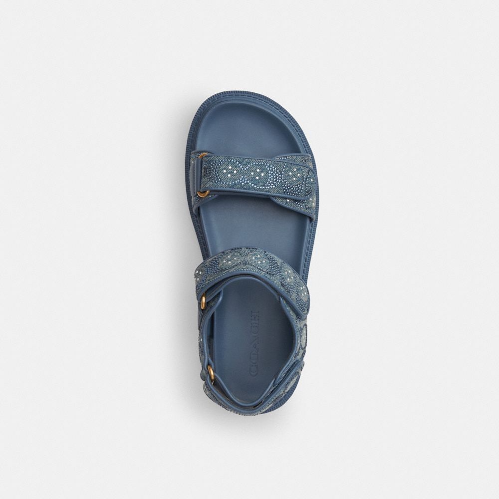 Женские сандалии Coach Brynn Sandal In Crystal Signature Denim — фото 3