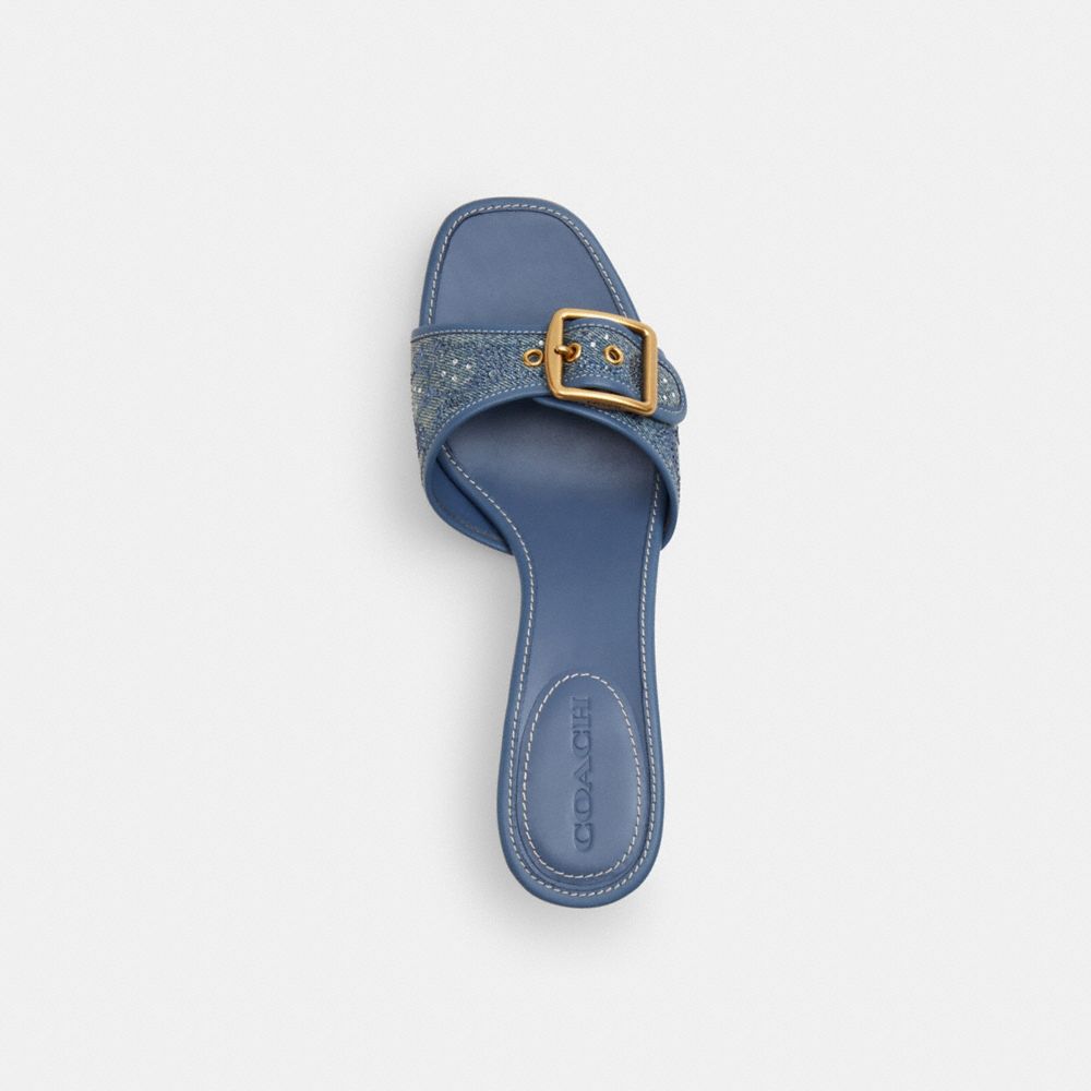 Женские сандалии Coach Margot Sandal In Crystal Signature Denim — фото 3