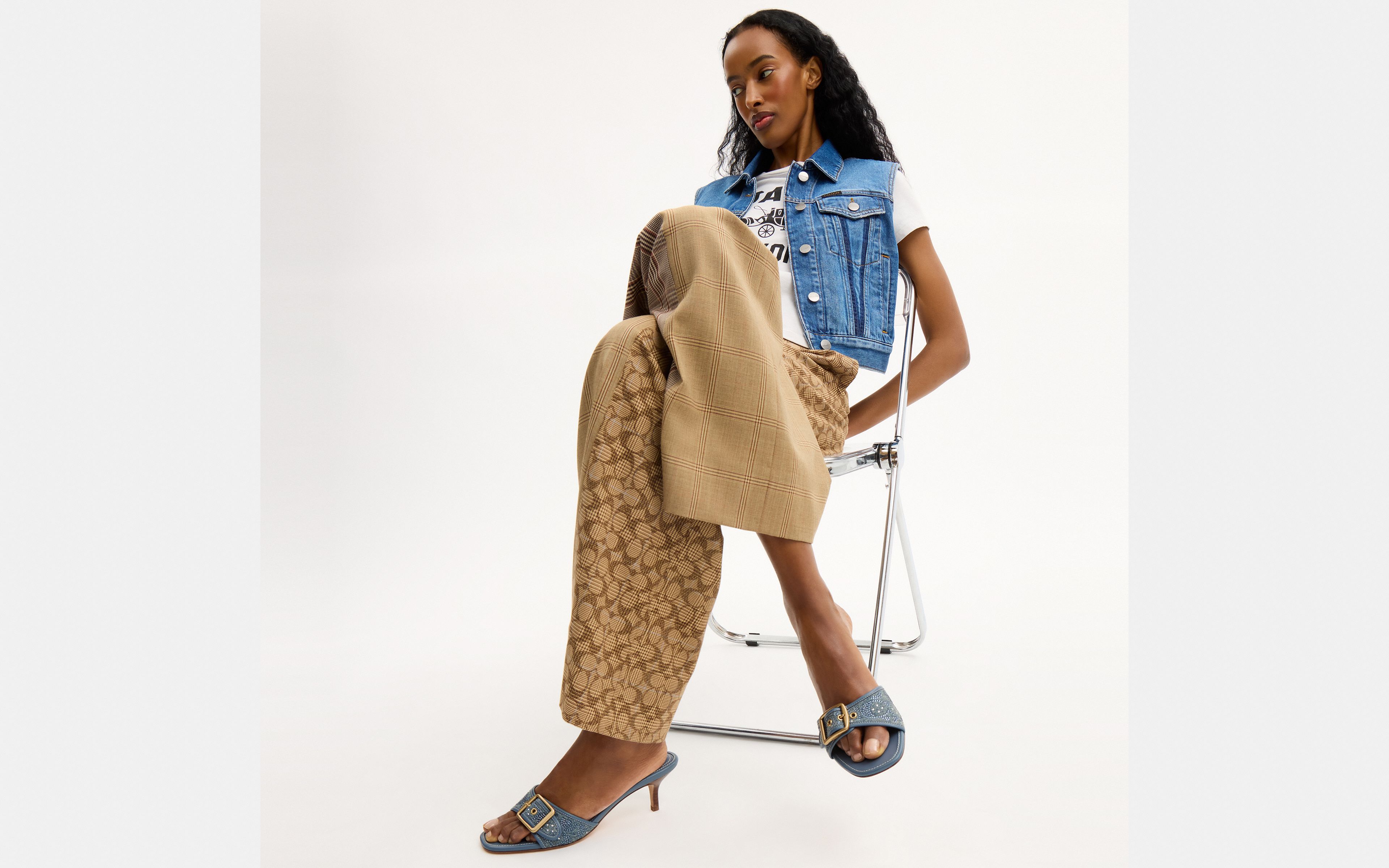 Margot Sandal Crystal Signature Denim