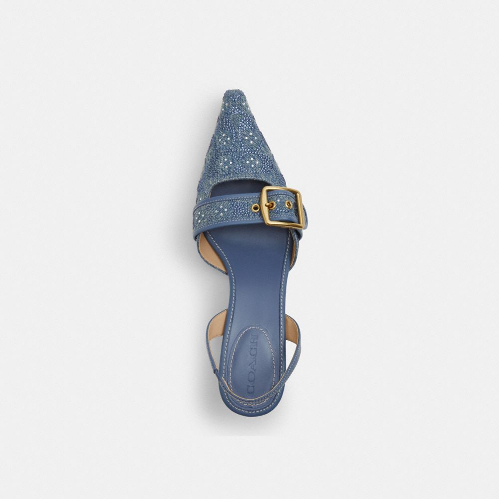 Coach Margot Slingback In Crystal Signature Denim — фото 3