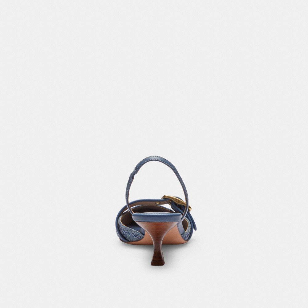 Coach Margot Slingback In Crystal Signature Denim — фото 4