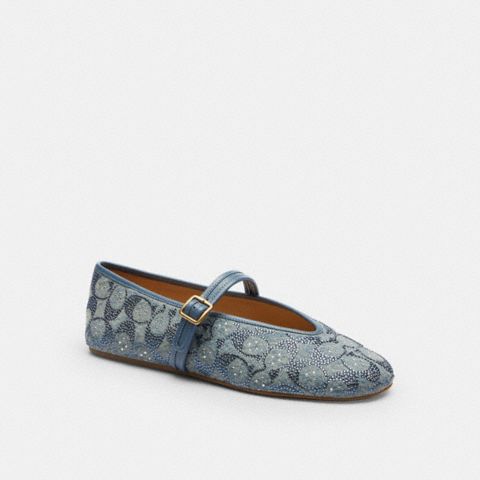 Coach Mary Jane In Crystal Signature Denim