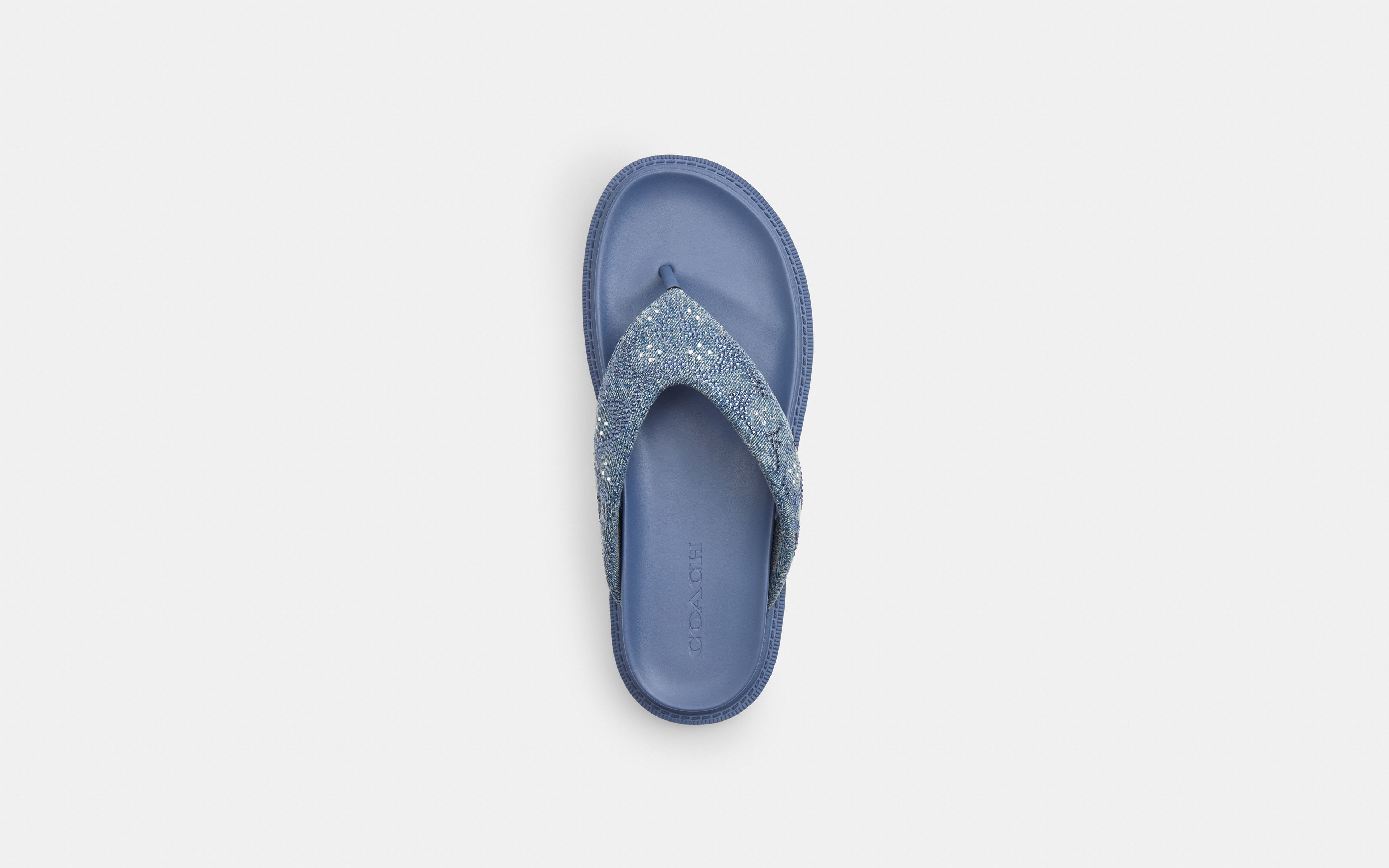 Brynn Thong Sandal Crystal Signature Denim